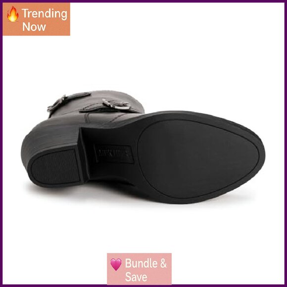 Women's Ankle Boots with Memory Foam, Block Heel & Side Zip - Picture 5 of 8